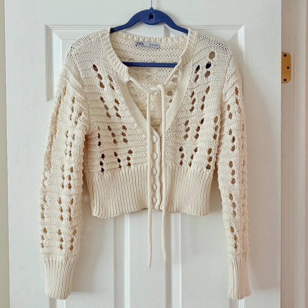 Zara V-Neck Sweater with Cutouts